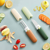 Stainless Steel 2-in-1 Fruit Knife with Peeler β Peeling & Cutting Tool (Random Color)