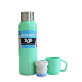 New Shape Stainless Steel Vacuum Flask β 550ML Bottle with 2 Cups & Gift Box (Random Color)
