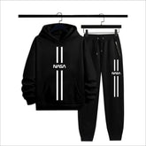2 Pcs Men's Polyester Printed Hoodie Track Suit | NASA