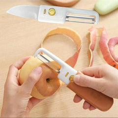Stainless Steel 2-in-1 Fruit Knife with Peeler – Peeling & Cutting Tool (Random Color)
